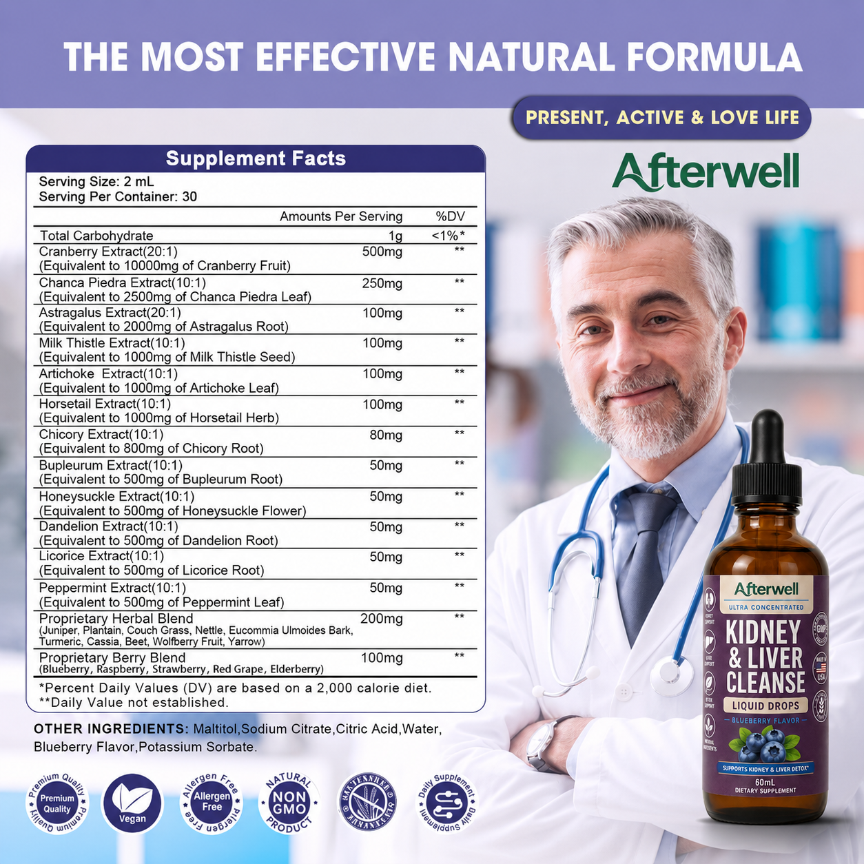 Afterwell Complete Liver & Kidney Support To Reset Energy And Vitality