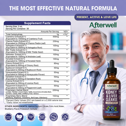 Afterwell Complete Liver & Kidney Support To Reset Energy And Vitality